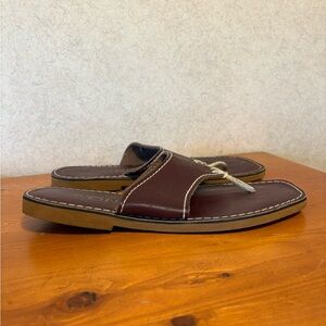 Kino Women’s Brown Leather Sandlals Flip Flops Made in Florida Size 12